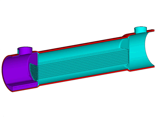 Solid model of reactor effluent cooler