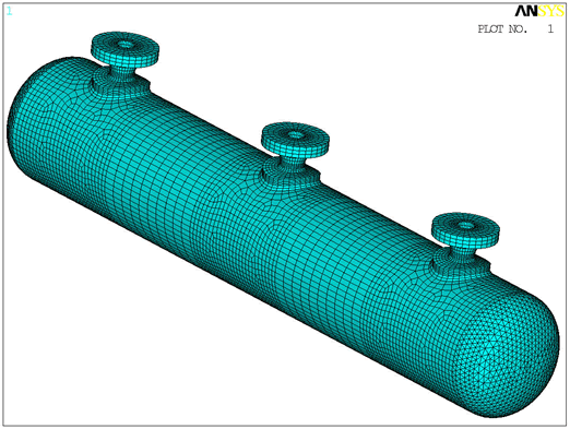 Finite element mesh of suction bottle