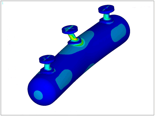 Stress intensity in the suction bottle