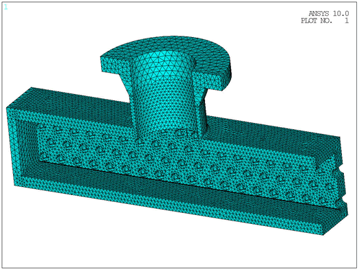 Finite element mesh of an air cooler header box