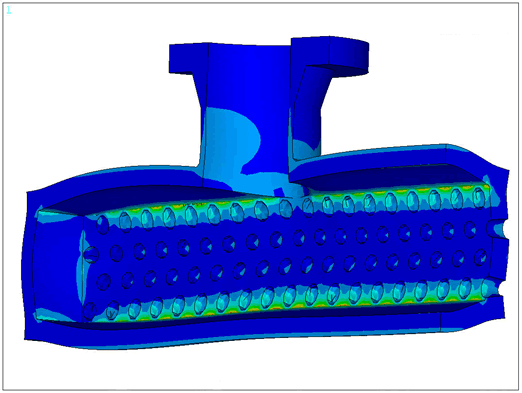 Stress intensity in the air cooler header box